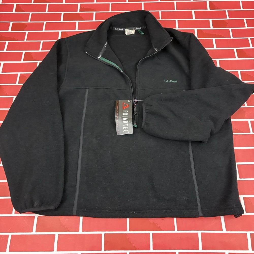 Vintage LL Bean Fleece Jacket XL Polartec 1/4 Zip Pullover Made In USA